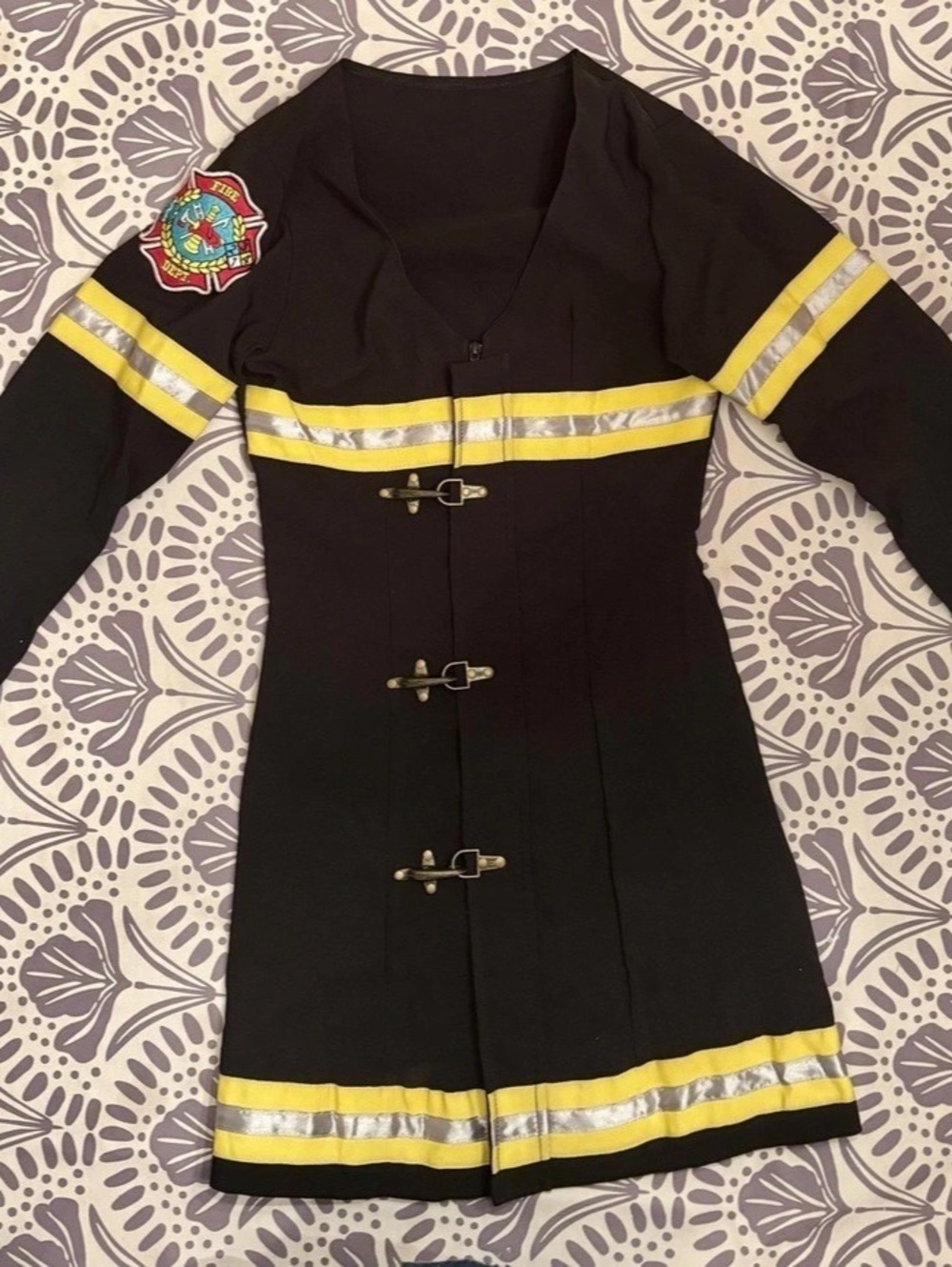 Leg Avenue Hot Firefighter Costume Black & Yellow Size Small/Medium